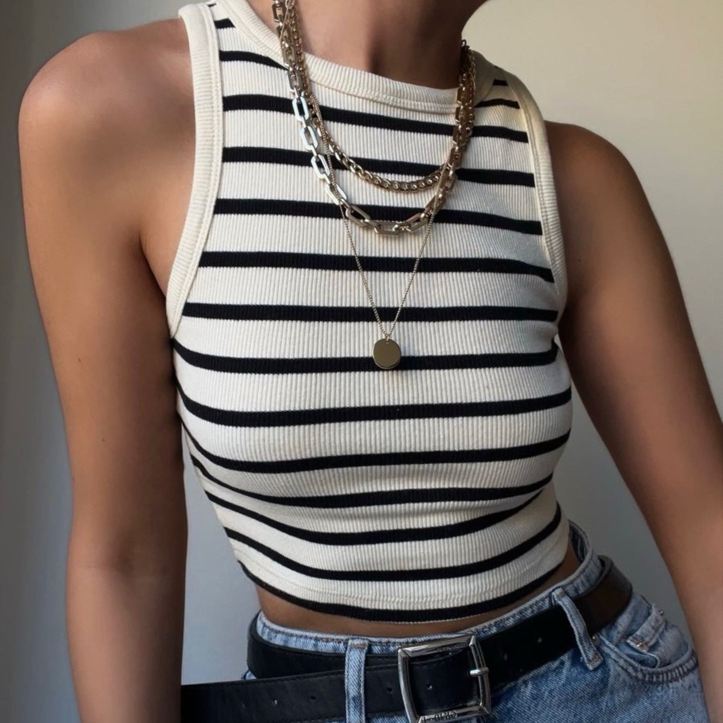 Camisilla rib Rayas